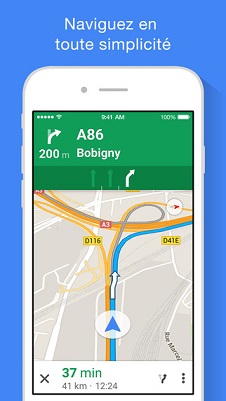 Application Google maps pour motard